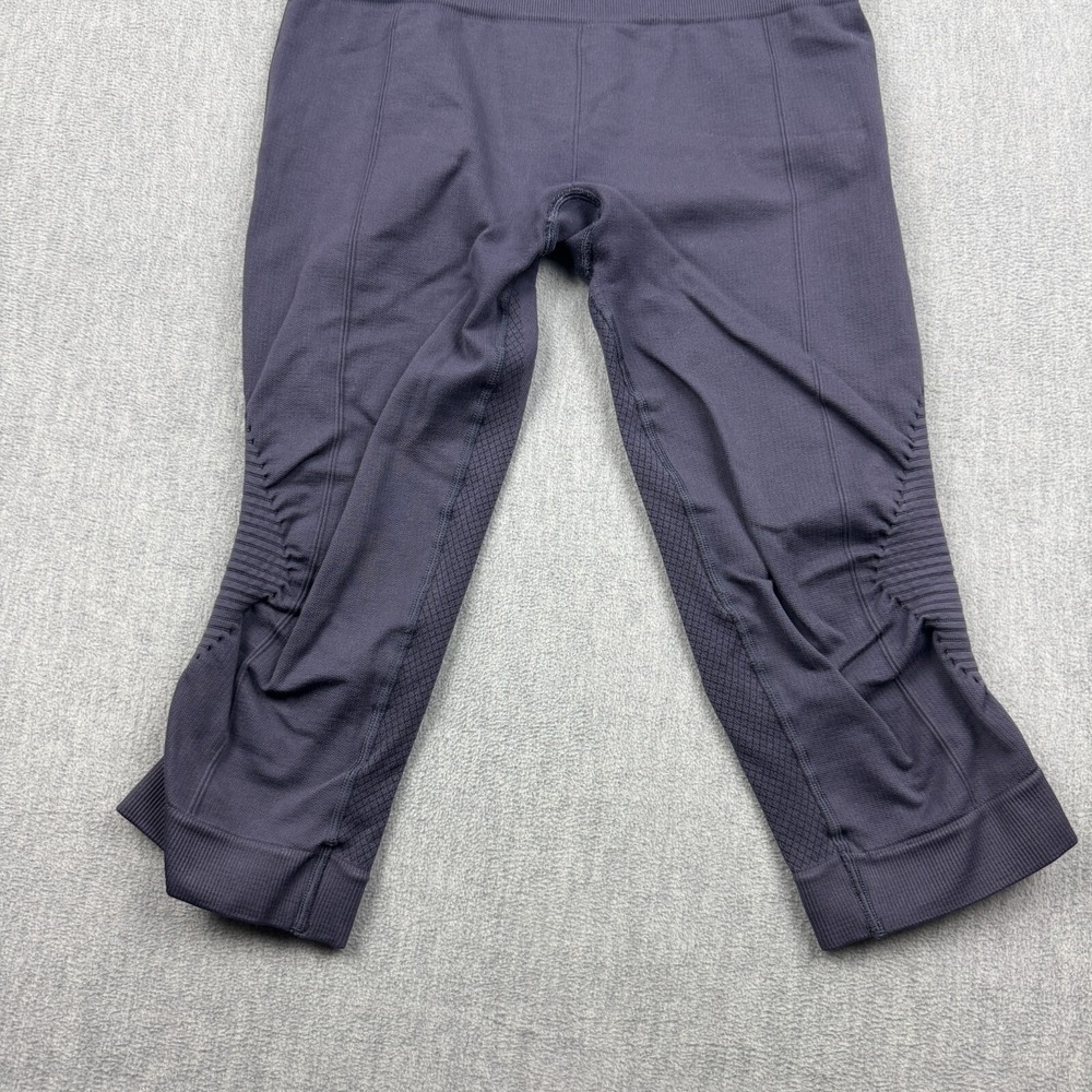 Lululemon Leggings Womens 6 Blue In The Flow Crop 18" Ruched Yoga Gym Pants - Picture 3 of 13